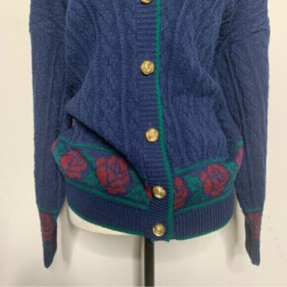 Lauren Ralph Lauren Rare Vintage Cable Cardigan Sweater With Gold Buttons - Picture 13 of 17
